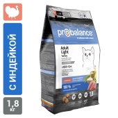 Сухой корм для кошек Probalance Light, контроль веса, с индейкой, 1,8кг