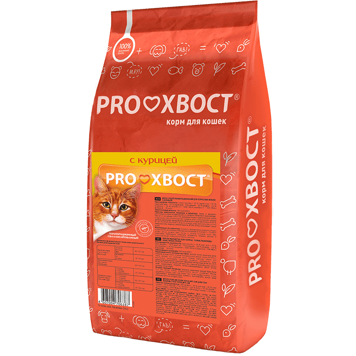 Сухой корм для кошек  Proхвост с курицей, 10кг