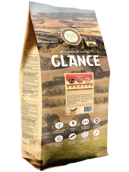 Сухой корм для собак Glance с говядиной и овощами, 20 кг