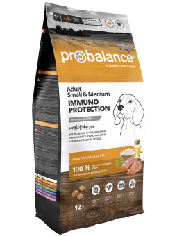 Сухой корм для собак мелких и средних пород Probalance Immuno Small & Medium, защита иммунитета, 12кг